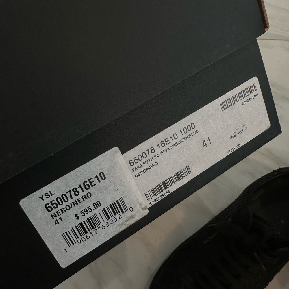 Men’s Saint Laurent Black Python Sneakers (41) - Picture 3 of 4